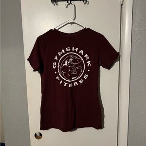 Gymshark Maroon Graphic Fitness Tee with White Logo